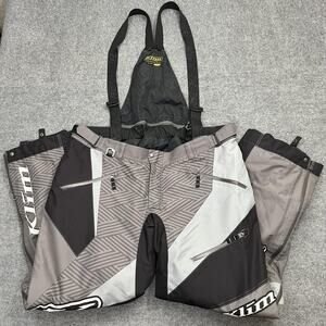 Klim Kaos Bib Snow Pants Mens 2XL Gray Black Gore-Tex Insulated Ski Snowmobile